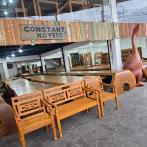 Jogo de Bancos 01 e 02 Lugares em Peroba